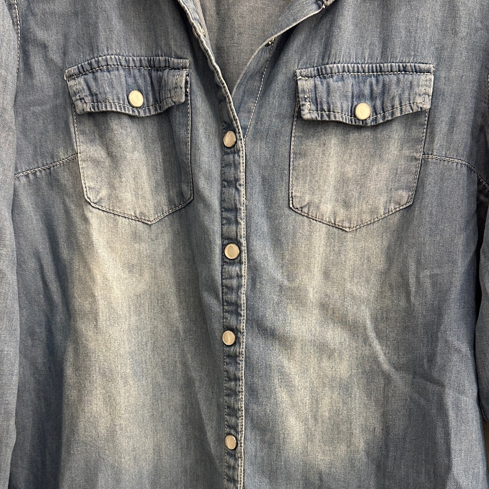 Denim Button-Up Shirt - Picture 2 of 7